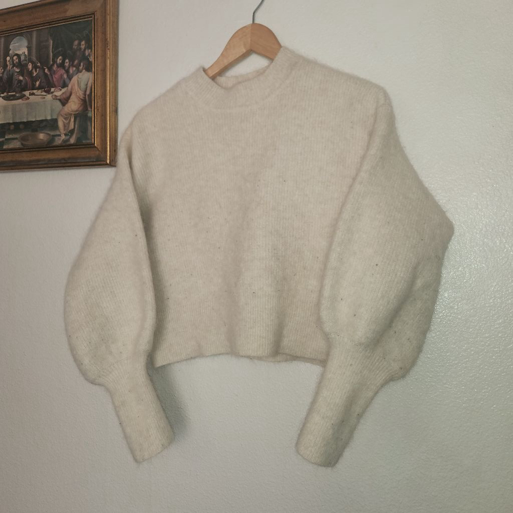 chunky knit cropped mohair Sweater - Picture 3 of 5
